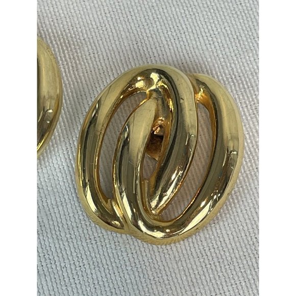 Vintage Gold Tone Shoe Clips Swirls Metal Marked S.G. DOR - Picture 3 of 7
